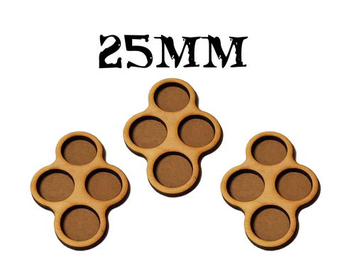Game Movement Tray 4 pc Trays 25mm base for Warhammer 40k Age of Sigmar 3pc set
